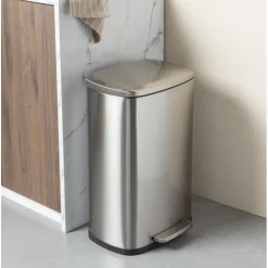 Xenos Pedaalemmer - zilver - 50 liter- Pedaalemmers|Prullenbakken