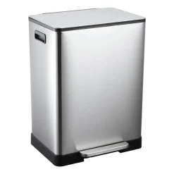 Xenos Pedaalemmer - zilverkleurig - 2x30 liter- Pedaalemmers