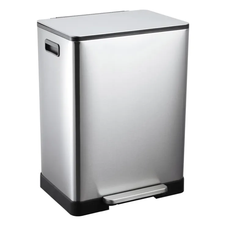 Xenos Pedaalemmer - zilverkleurig - 2x30 liter- Pedaalemmers