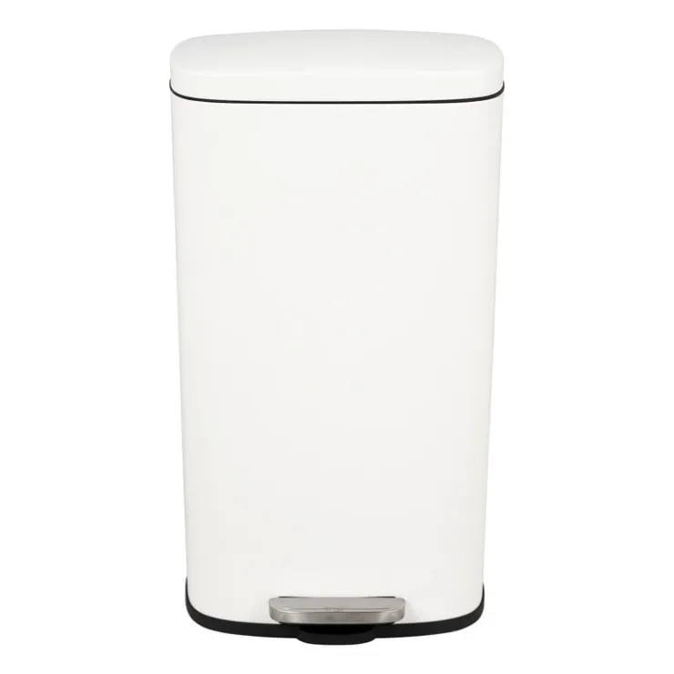 Xenos Pedaalemmer rechthoek - mat wit - 30 liter- Pedaalemmers|Prullenbakken