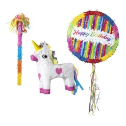 Xenos Piñata happy birthday - multikleur - ø44x9 cm- Piñatas