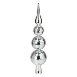 Xenos Piek discoballen zilver - glas - ø6.7x31 cm- Kerstpieken