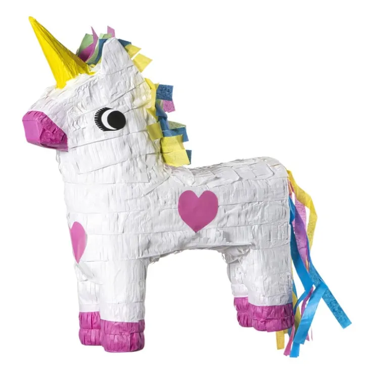 Xenos Pinata xl unicorn - wit - 45x30x10 cm- Piñatas