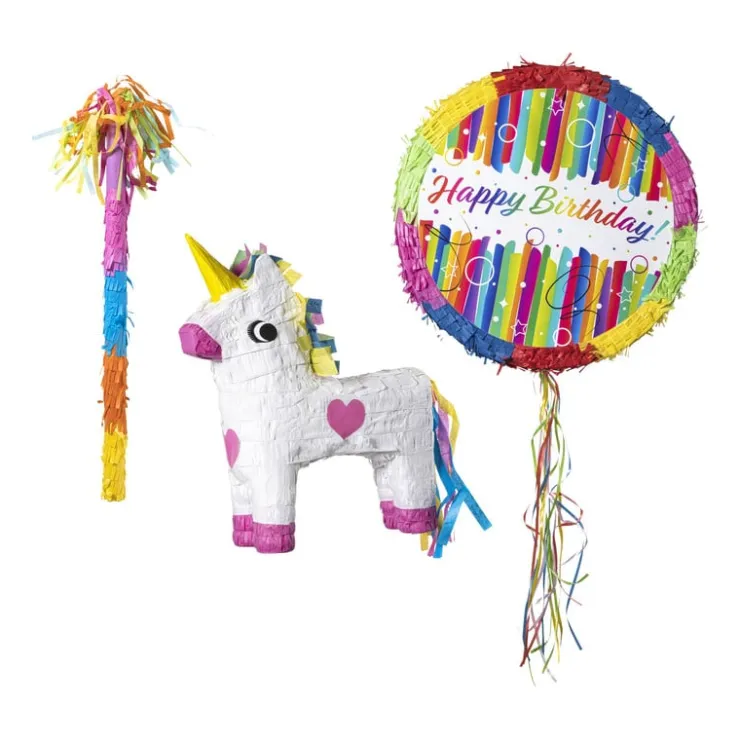 Xenos Pinata xl unicorn - wit - 45x30x10 cm- Piñatas