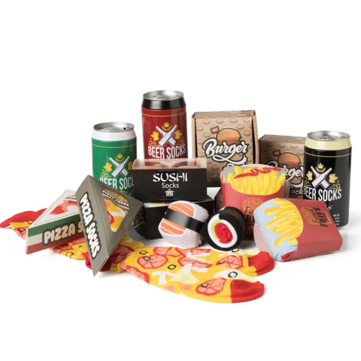 Xenos Pizza sokken - diverse varianten - maat 36-41- Huissokken