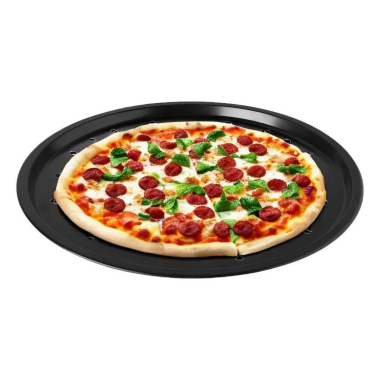 Xenos Pizzavorm geperforeerd - zwart - ø31 cm- Bakgerei