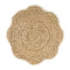 Xenos Placemat bloem wit - zeegras - ø38 cm- Placemats