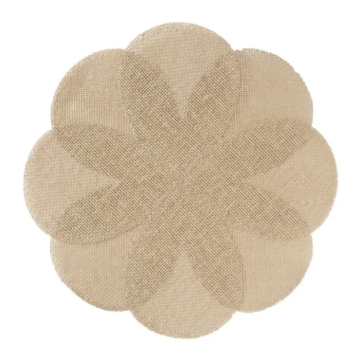 Xenos Placemat 3D bloem - bruin - ø38 cm- Kerst|Placemats