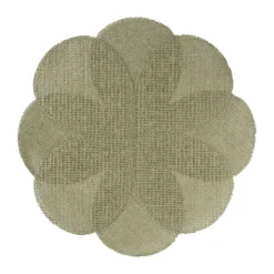 Xenos Placemat 3D bloem - groen - ø38 cm- Placemats