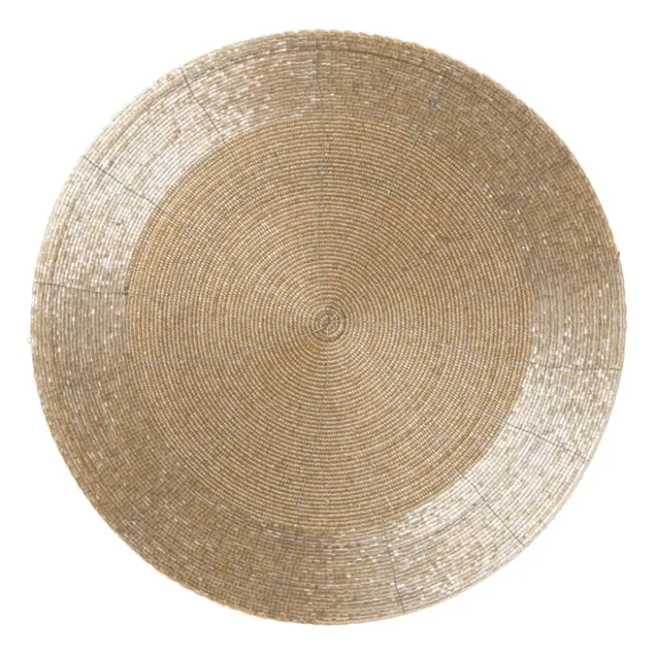 Xenos Placemat kraaltjes - champagne - ø33 cm- Placemats