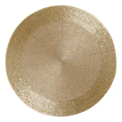 Xenos Placemat kraaltjes - goud - ø33 cm- Placemats