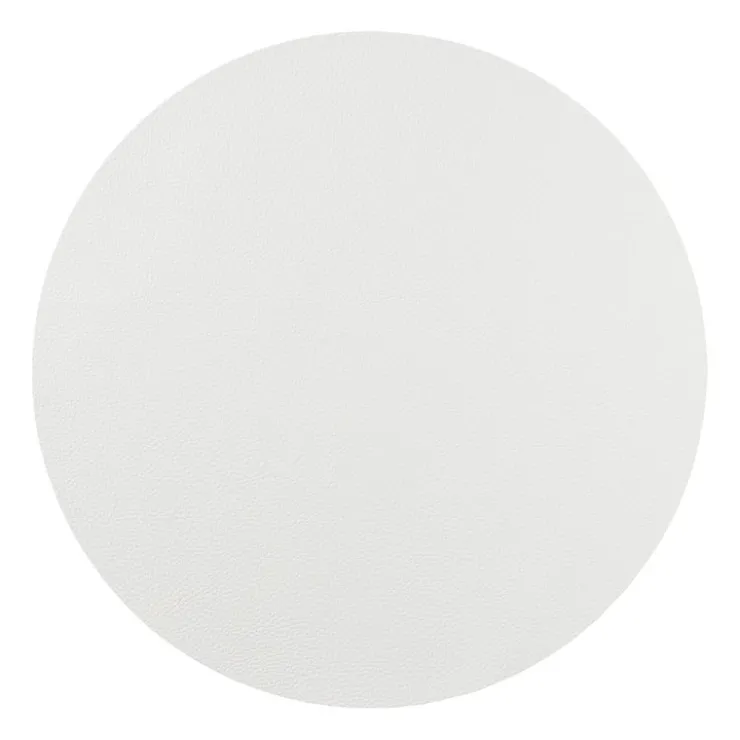 Xenos Placemat PU leer - crème - ø38 cm- Placemats