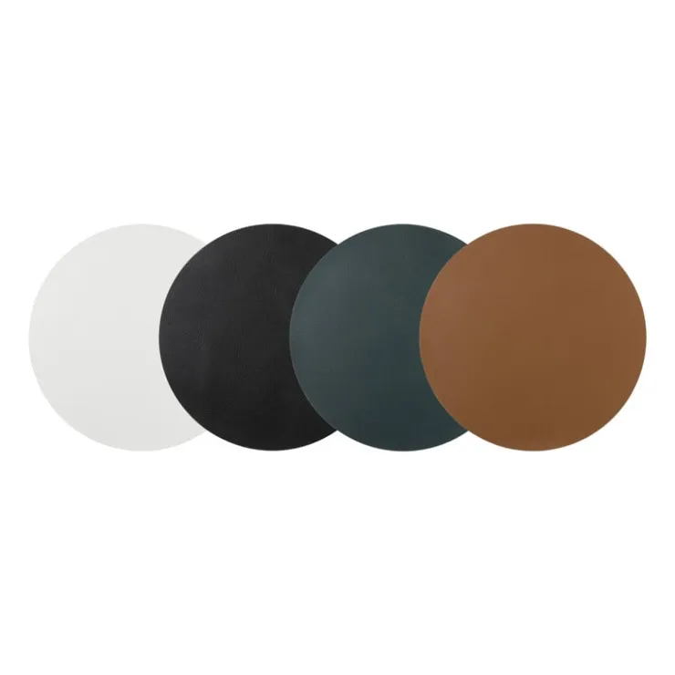 Xenos Placemat PU leer - zwart - ø38 cm- Placemats