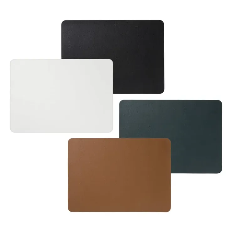 Xenos Placemat PU leer - zwart - 33x46 cm- Placemats