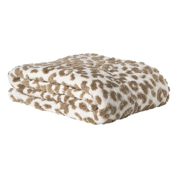 Xenos Plaid animal - bruin/beige - 130x170 cm- Kerstcadeaus|Plaids
