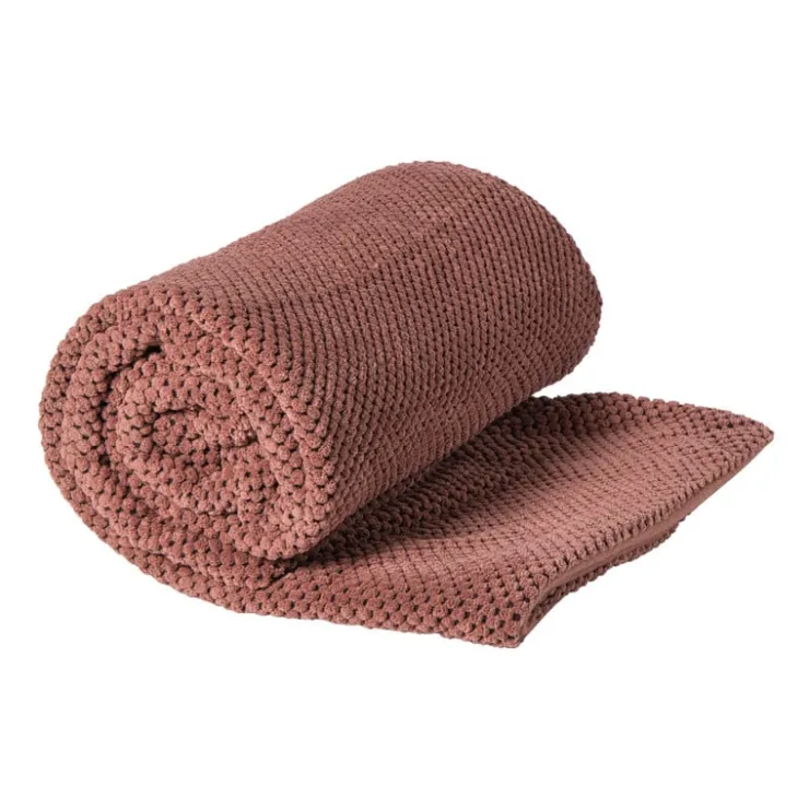 Xenos Plaid blokjes - roze - 130x160 cm- Plaids