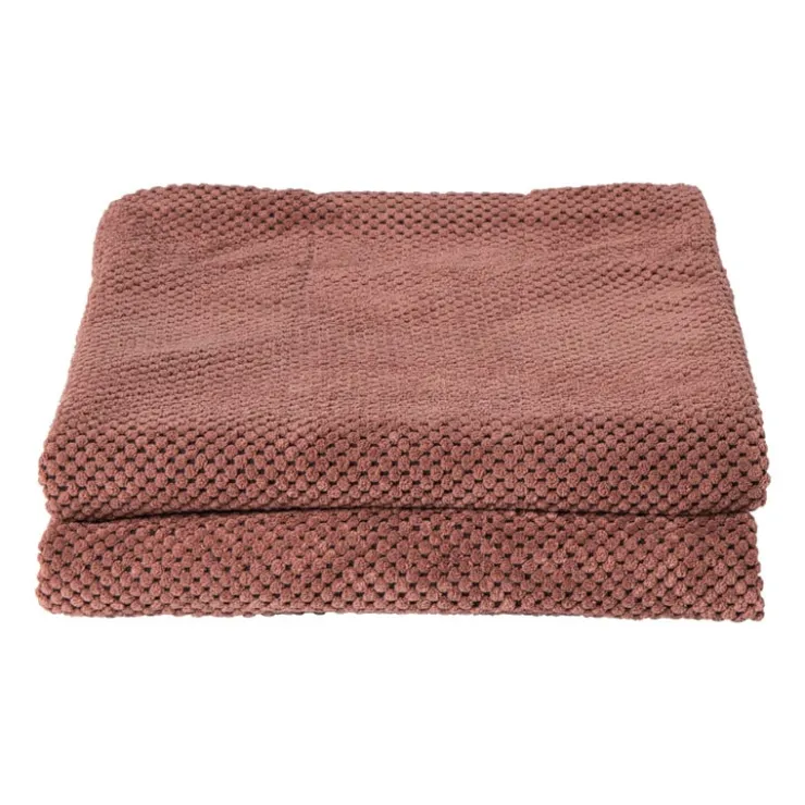 Xenos Plaid blokjes - roze - 130x160 cm- Plaids