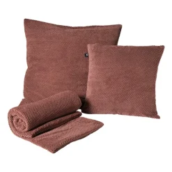 Xenos Plaid blokjes - roze - 130x160 cm- Plaids