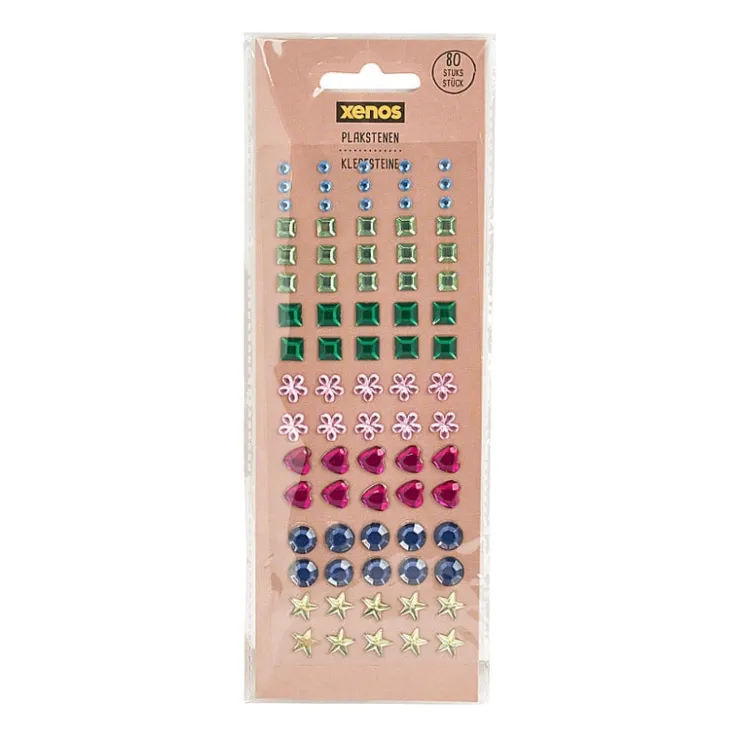 Xenos Plaksteentjes - multikleur - set van 80- Stickers