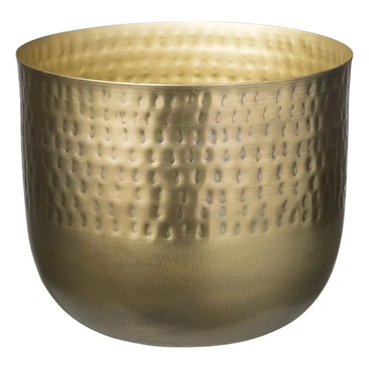 Xenos Plantenpot relief - goud - ø25x21 cm- Plantenbakken|Bloempotten