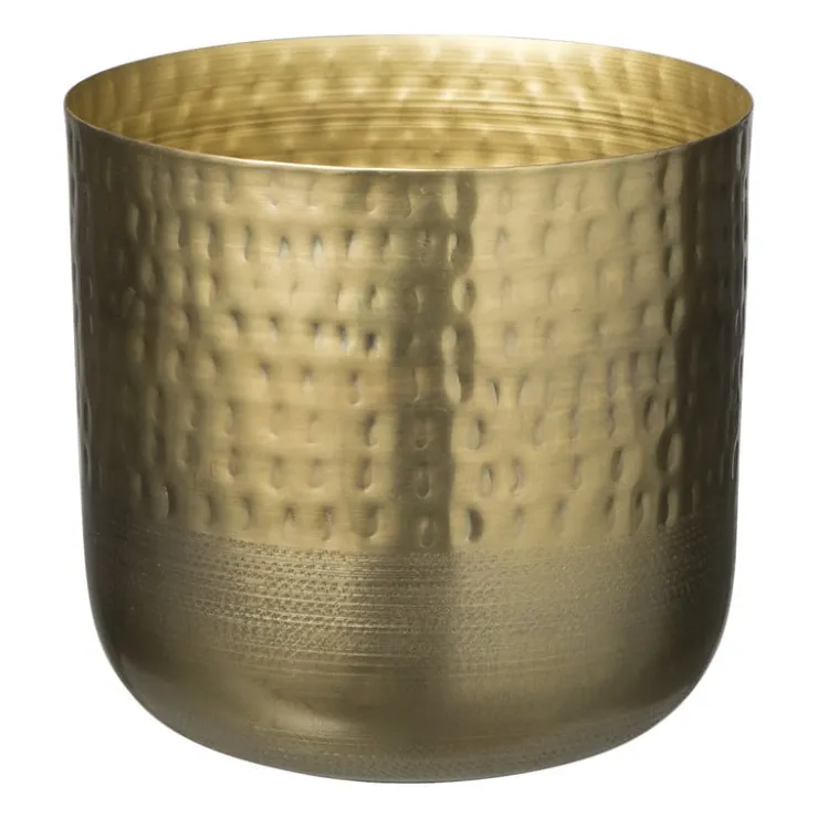 Xenos Plantenpot relief - goud - ø18.5x17.5 cm- Plantenbakken|Bloempotten