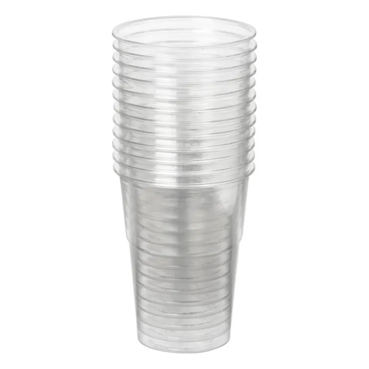 Xenos Plastic bierglazen - 250 ml - set van 12- Festivals|Wegwerpservies