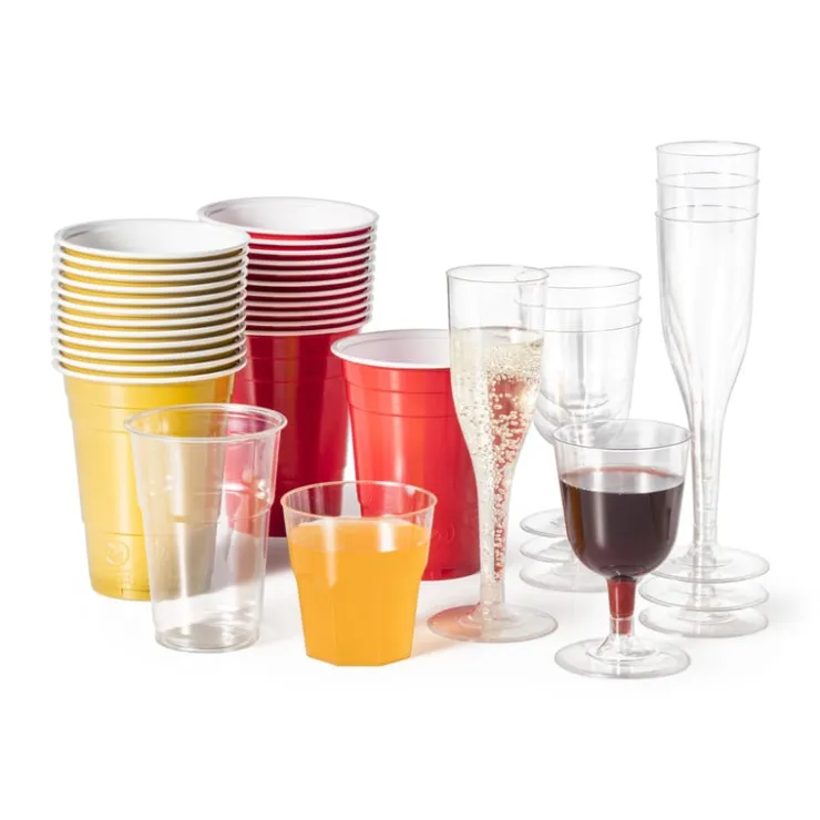 Xenos Plastic bierglazen - 250 ml - set van 12- Festivals|Wegwerpservies