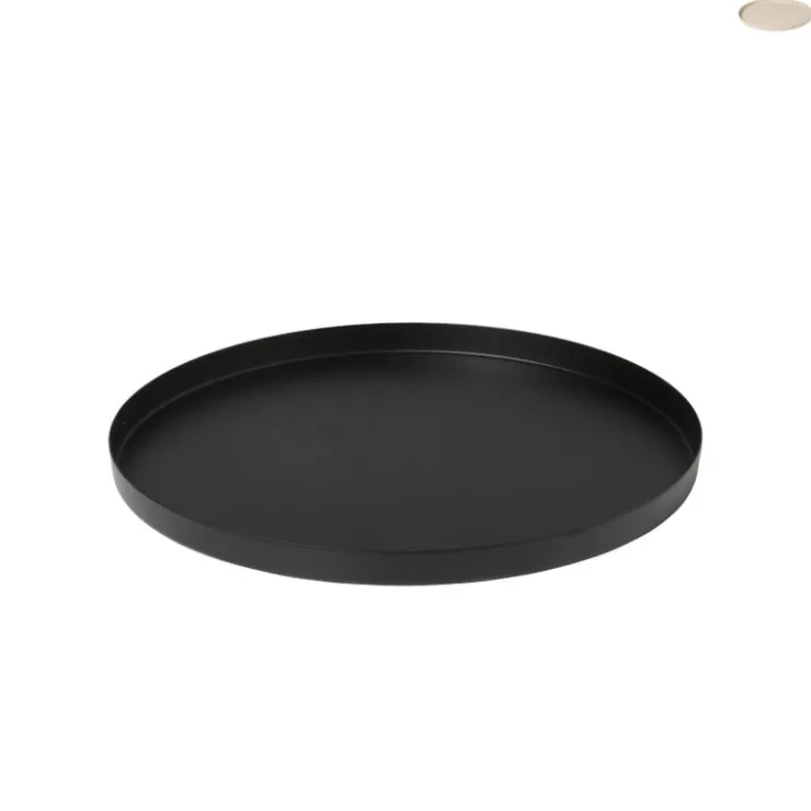 Xenos Plateau metaal rond - diverse kleuren - ø25x1.5 cm- Kaarsenplateaus