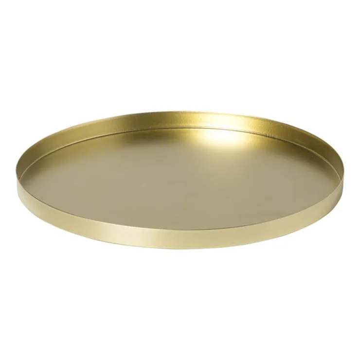 Xenos Plateau rond - goud - ø25x1.5 cm- Kaarsenplateaus