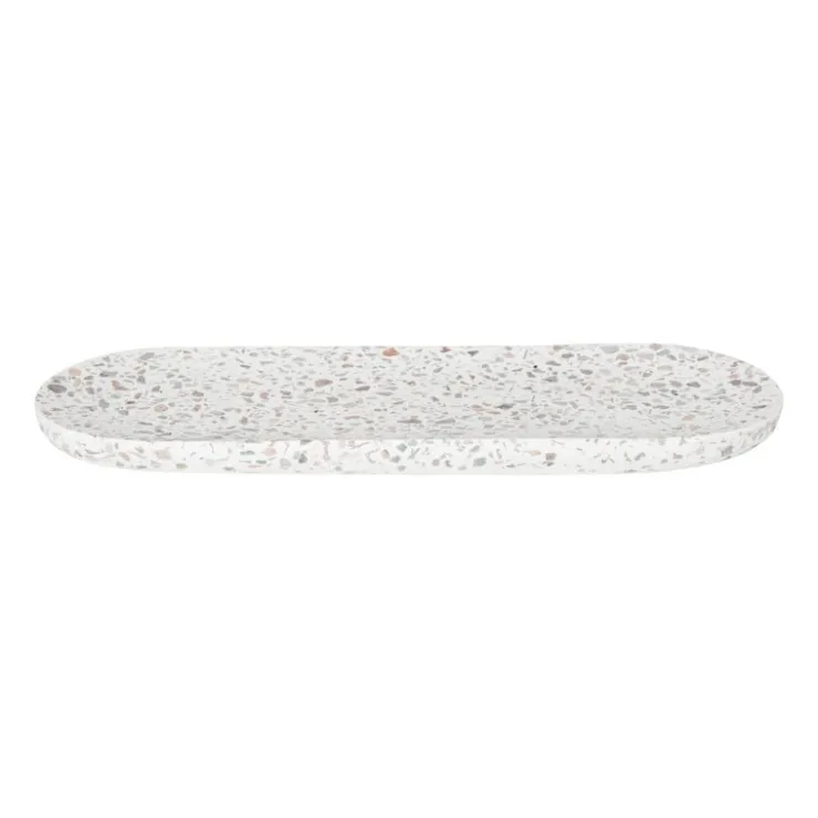 Xenos Plateau Terrazzo - steen - 2x33.7x12.9 cm- Badkamer Accessoires|Kaarsenplateaus