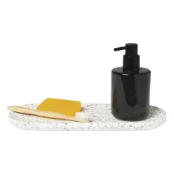Xenos Plateau Terrazzo - steen - 2x33.7x12.9 cm- Badkamer Accessoires|Kaarsenplateaus
