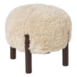 Xenos Poef beatle - beige/bruin - ø40x34.5 cm- Poefjes