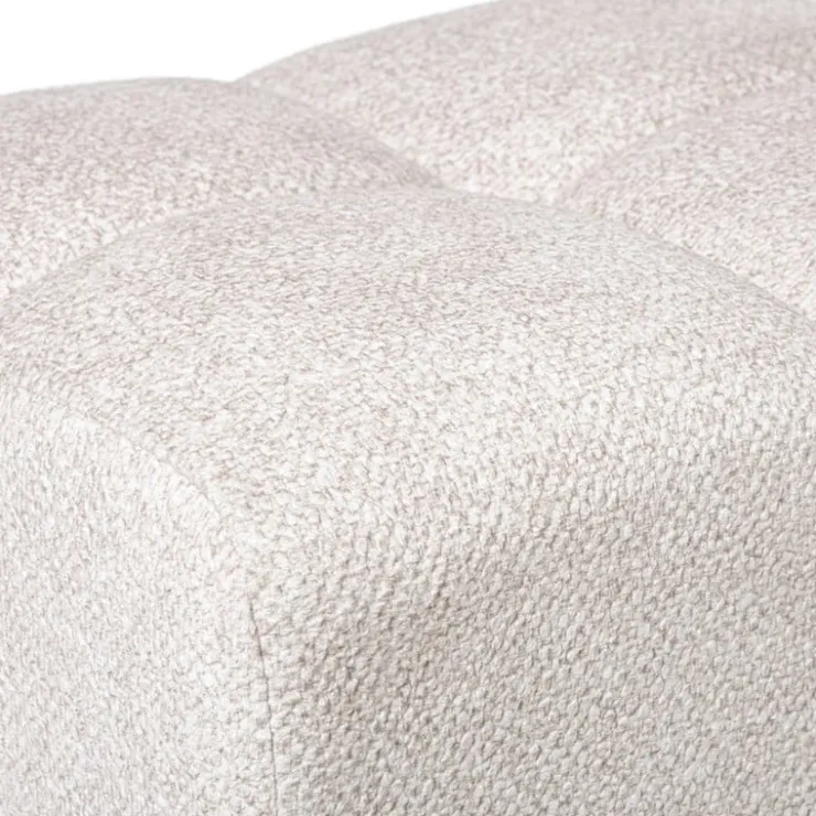 Xenos Poef chenille - beige - 38x66x38 cm- Poefjes
