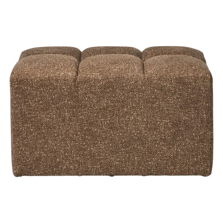 Xenos Poef chenille - bruin - 38x66x38 cm- Poefjes