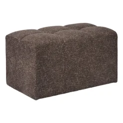 Xenos Poef chenille - donkerbruin -38x66x38 cm- Poefjes