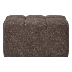Xenos Poef chenille - donkerbruin -38x66x38 cm- Poefjes