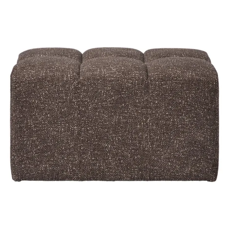Xenos Poef chenille - donkerbruin -38x66x38 cm- Poefjes