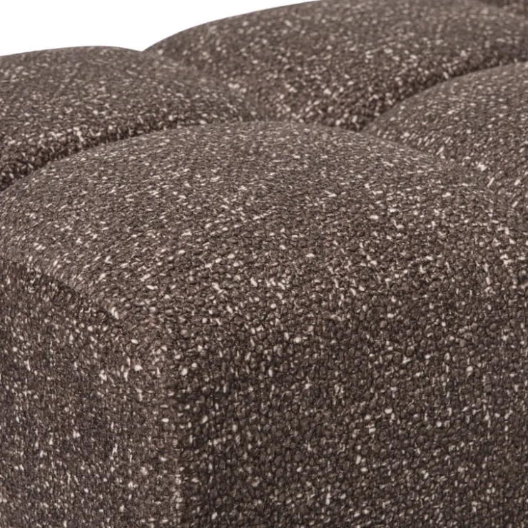 Xenos Poef chenille - donkerbruin -38x66x38 cm- Poefjes