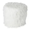 Xenos Poef fluffy - wit - 38x42x42 cm- Poefjes