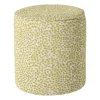 Xenos Poef jacquard - geel - ø35x39 cm- Poefjes