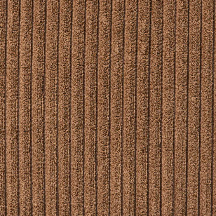 Xenos Poef rib vierkant- bruin - 38x35x35 cm- Poefjes