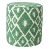 Xenos Poef ruit - groen - ø35x38 cm- Poefjes