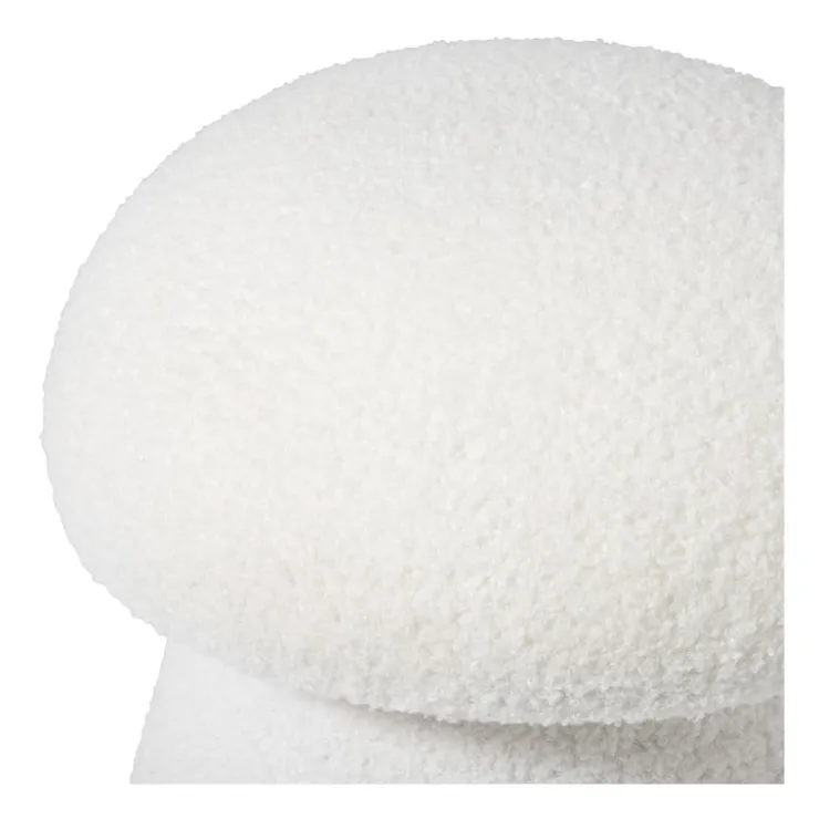 Xenos Poef Teddy Mushroom - wit - ø36x38 cm- Poefjes