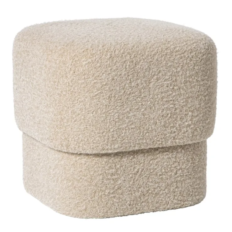 Xenos Poef vilt - beige - 40x40x40 cm- Poefjes
