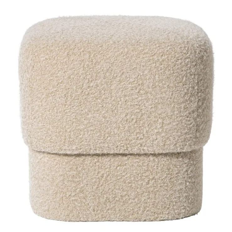 Xenos Poef vilt - beige - 40x40x40 cm- Poefjes