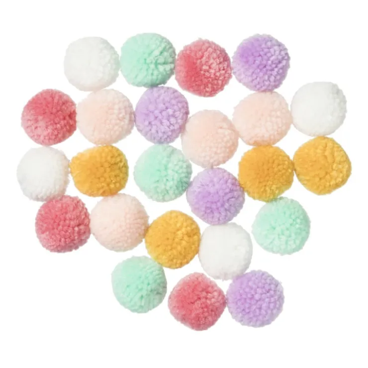 Xenos Pompoms mix - 24 stuks - 18x12x3 cm- Knutselspullen