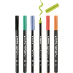 Xenos Porselein stiften - pastelkleuren - set van 6- Stiften|Kerstcadeaus