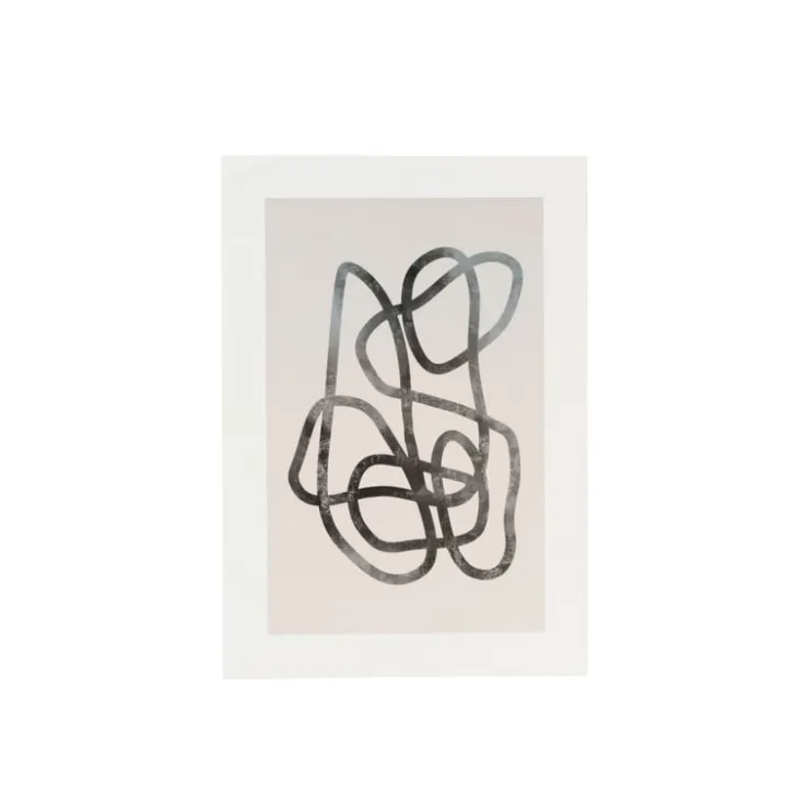 Xenos Poster abstract 1 - beige/zwart - 13x18 cm- Posters