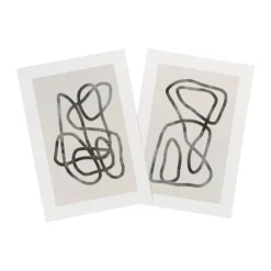 Xenos Poster abstract 1 - beige/zwart - 13x18 cm- Posters