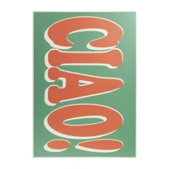Xenos Poster ciao - groen/rood - 50x70 cm- Posters